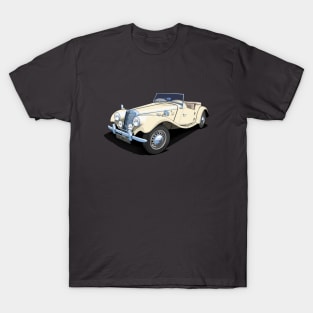 1954 MG TF sports car in ivory T-Shirt